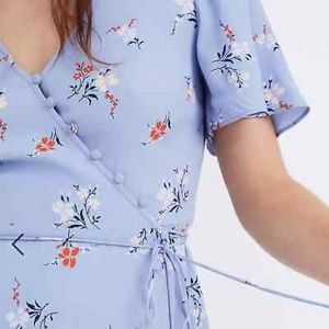 Madewell Button Wrap Midi Dress Aloha Flora